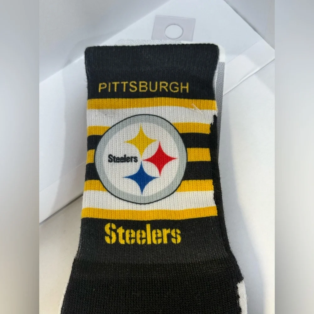 Pittsburgh Steelers Youth Crew Socks Black Gold Logo NWT